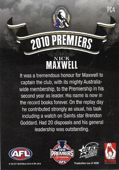2010 Select 2010 Premiers - Collingwood #PC04 Nick Maxwell Back